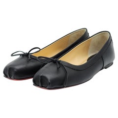 Used Christian Louboutin Mamadrague Ballet Flats Leather in Black Size 34.5