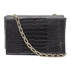 Giuseppe Zanotti - Pochette a tracolla in pelle stampa pitone in nero