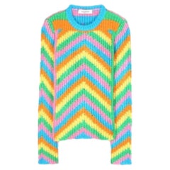 Valentino 1973 Rainbow Chevron Psychedelic Sweater in Multicolor