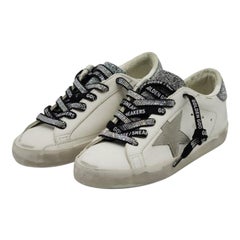 Golden Goose Super Star Classic Leather Sneakers with Swarovski Crystals