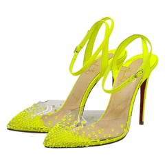 Christian Louboutin Spikaqueen Crystal Pumps Leather in Yellow