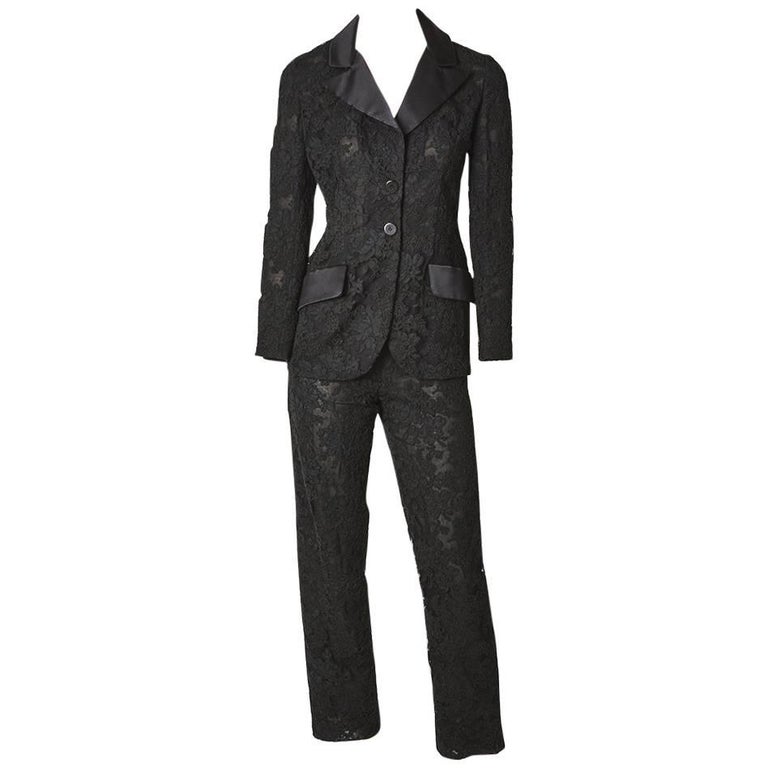 Bill Blass Lace Tuxedo at 1stDibs | bill blass tuxedo, lace tuxedo jacket