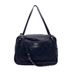 Chanel Black Quilted Leather Relax CC Camera Shoulder Bag