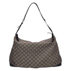 Gucci Brown Monogram Canvas XL Hobo Travel Overnight Duffle