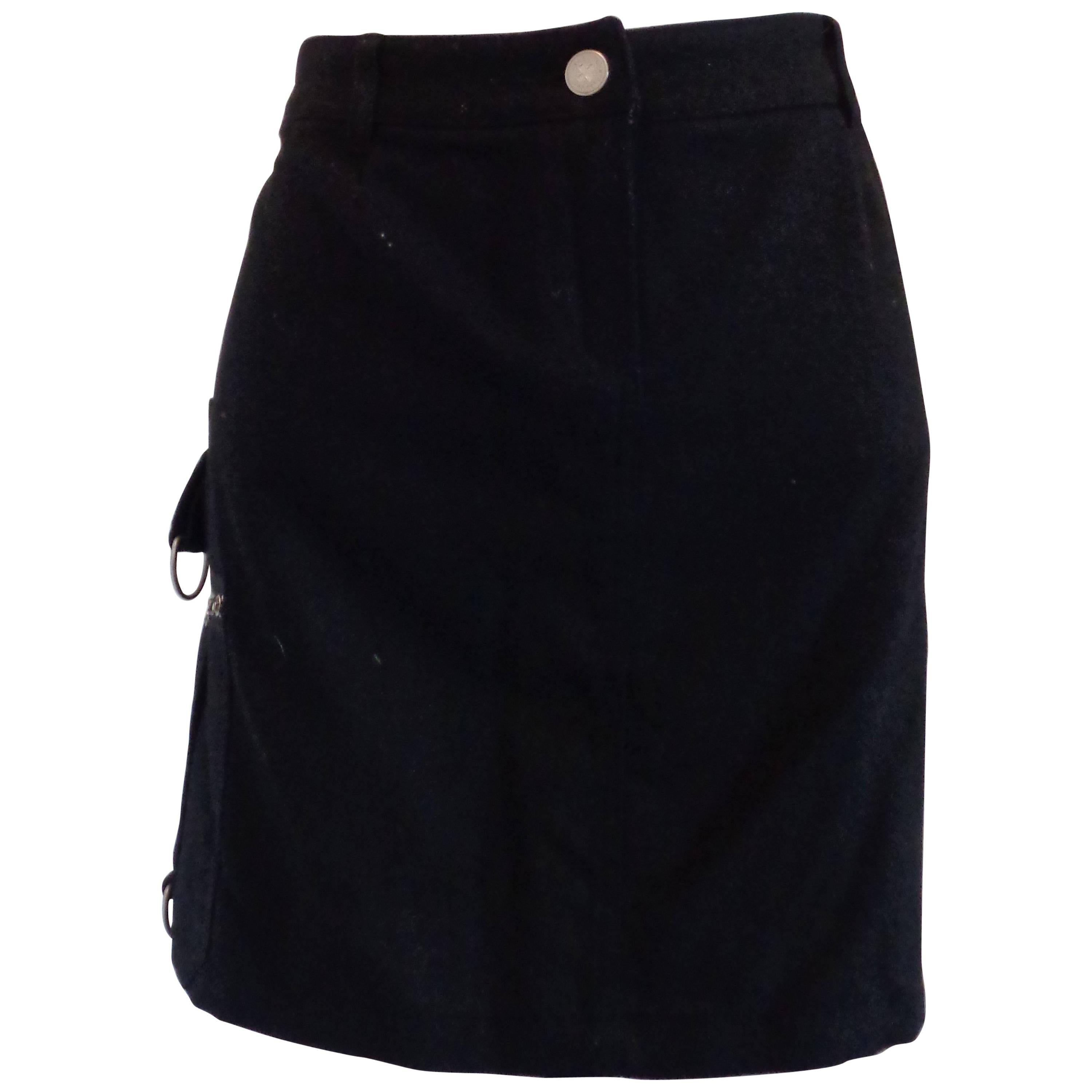 J.C de Castelbajac black Wool Skirt For Sale