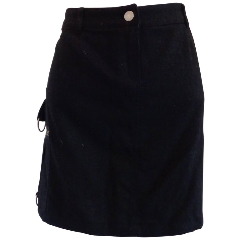J.C de Castelbajac black Wool Skirt For Sale at 1stDibs