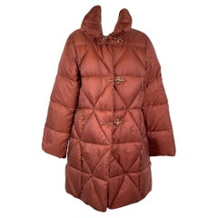 Fay Red Burgundy Nylon gepolstert Down Mantel Größe XXXL