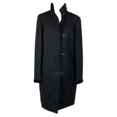 Fay Black Pure Virgin Wool Virgina Coat Size XXXL