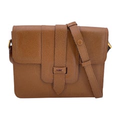 Yves Saint Laurent Vintage Brown Tan Leather Box Shoulder Bag