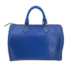 Louis Vuitton Toledo Blue Epi Leather Speedy Boston Bag Handbag