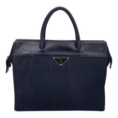 Prada Vintage Black Nylon Tessuto Tote Bag with Defects