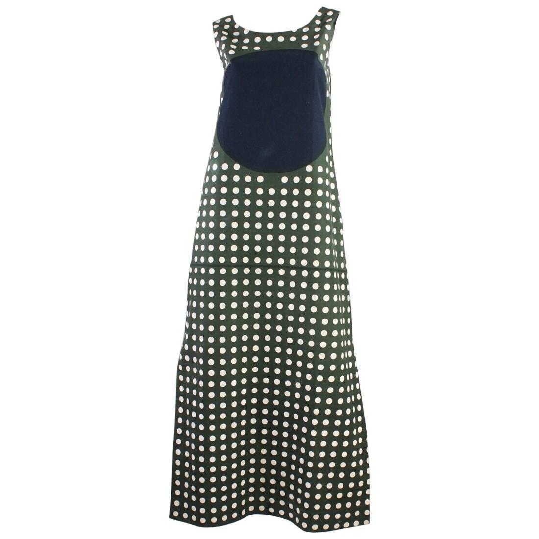 1960's Marimekko Graphic Cotton Maxi Dress For Sale