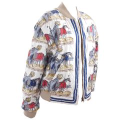 Vintage HERMES Men's Reversible "Ecuries" Silk Bomber Jacket sz.52 6