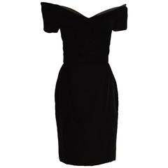 Perfect 1980s Lanvin Little Black Velvet 'Diner' Dress 9