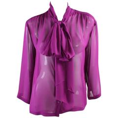 1990's Chanel Silk Chiffon Blouse 11