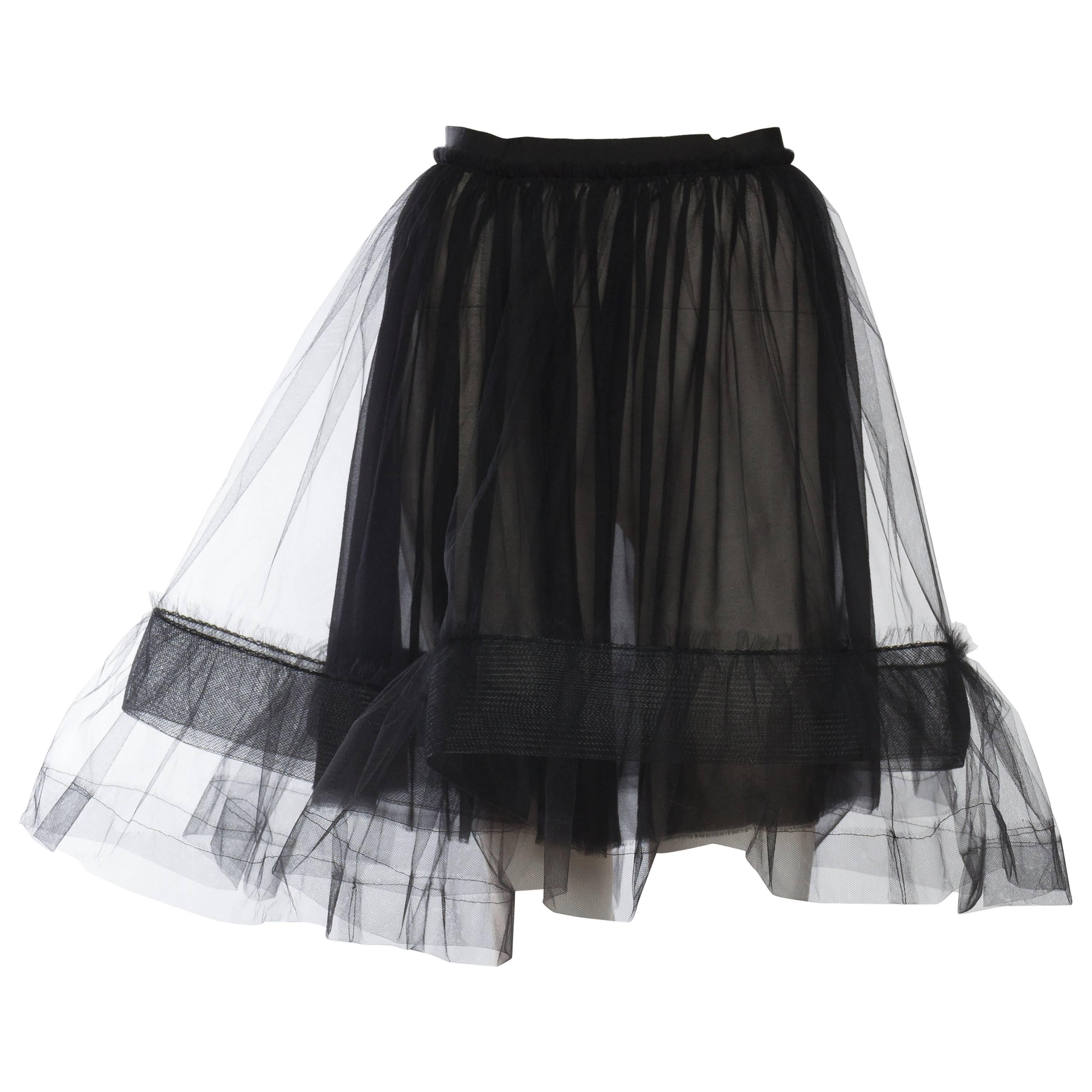 Lanvin Sheer Tulle and Chiffon Skirt