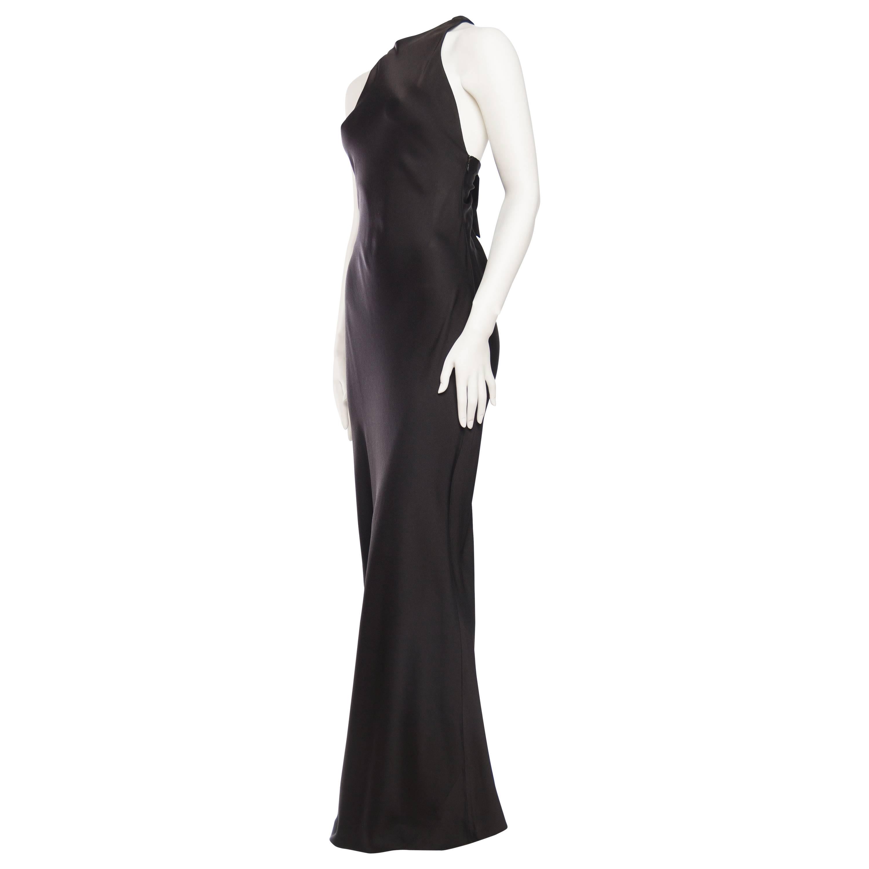Yves Saint Laurent Bias Cut Gown with Cut-out Back. 