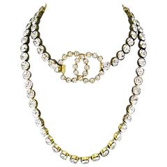 Spring 1995 Chanel Rhinestone CC Necklace/Belt
