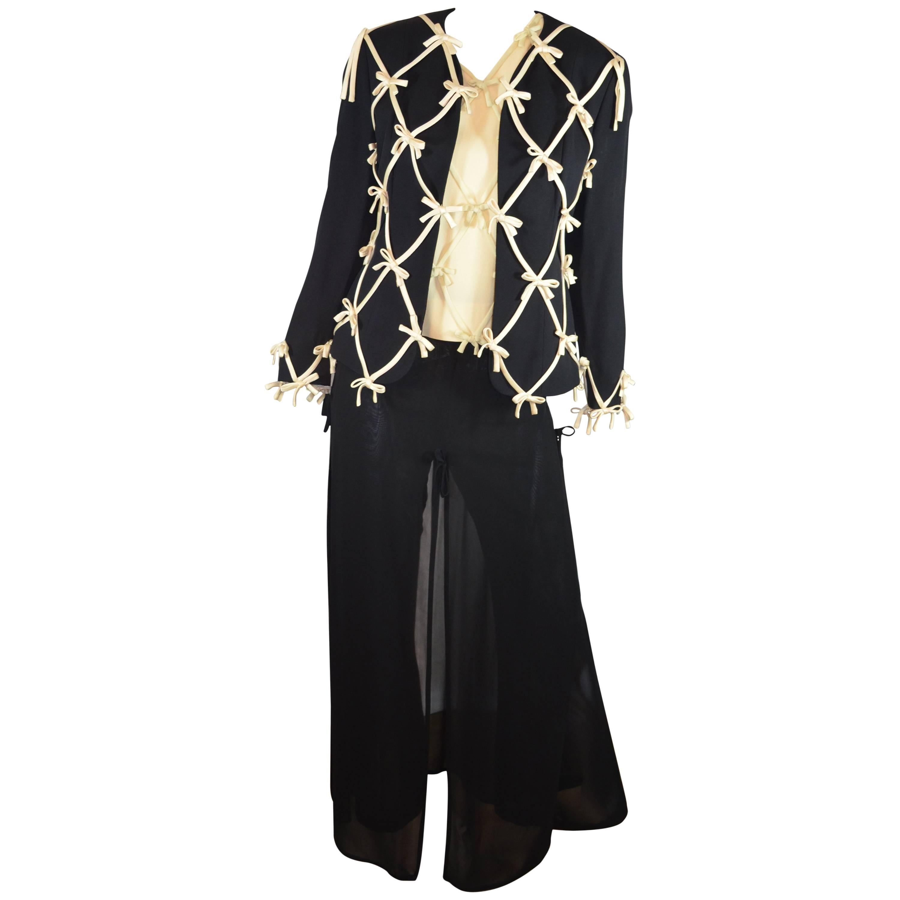 Moschino Cheap and Chic Bow Embellished Pants Suit