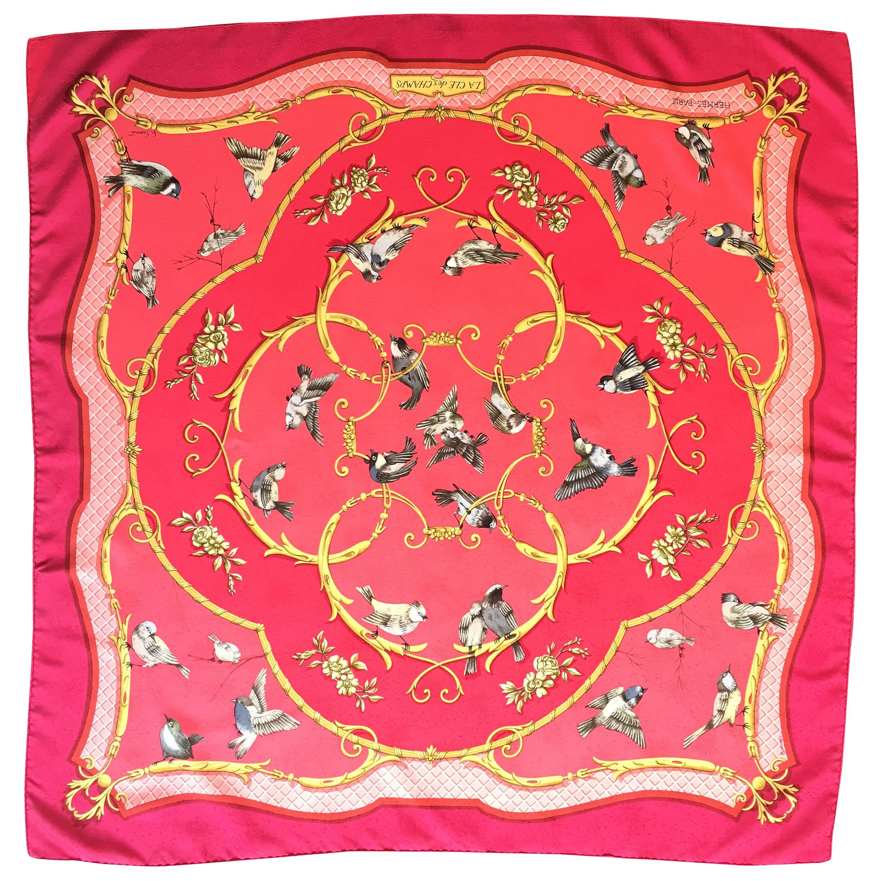 Hermes La Cle des Champs Jacquard Silk Scarf