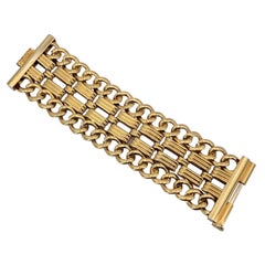 Gianfranco Ferre Vintage Gold Metal Black Crystals Statement Bracelet