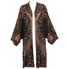 Judith Ann Vintage Sequin + Beaded Silk Kimono Jacket or Duster