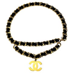 Chanel Vintage 1990s Runway Iconic Double Chain Belt Necklace