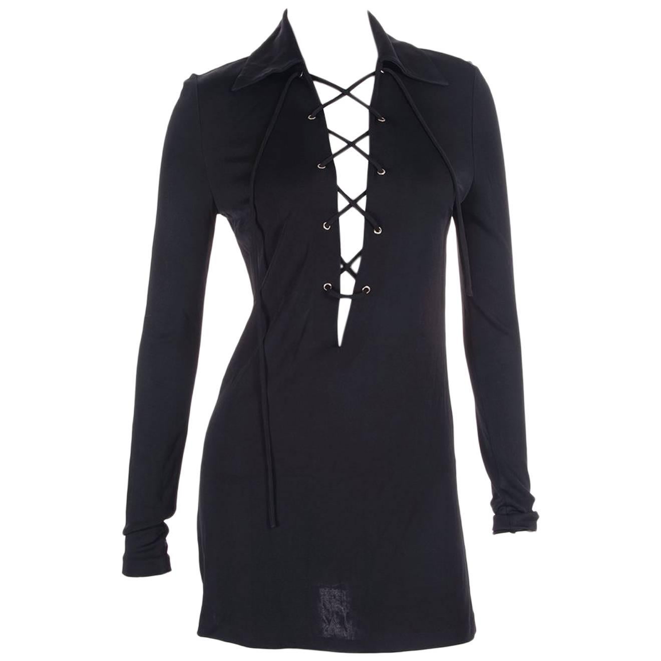 Tom Ford for Gucci Plunging Lace Up Tunic Top or Dress