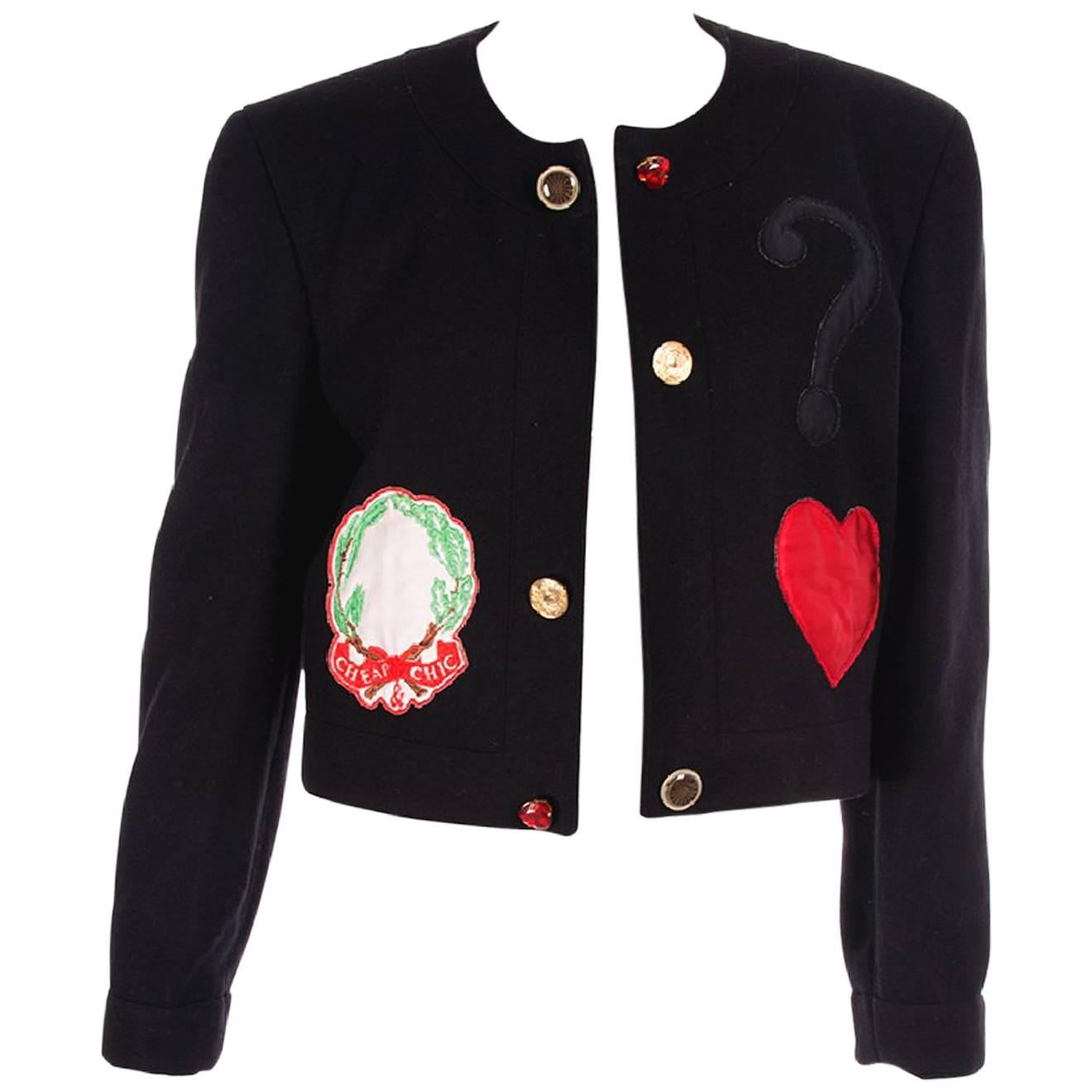 Moschino Cheap and Chic Applique Jacket For Sale