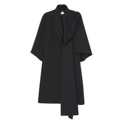 Hermes 2010 Robe Foulard Maxi en laine noire FR34 US4 UK6