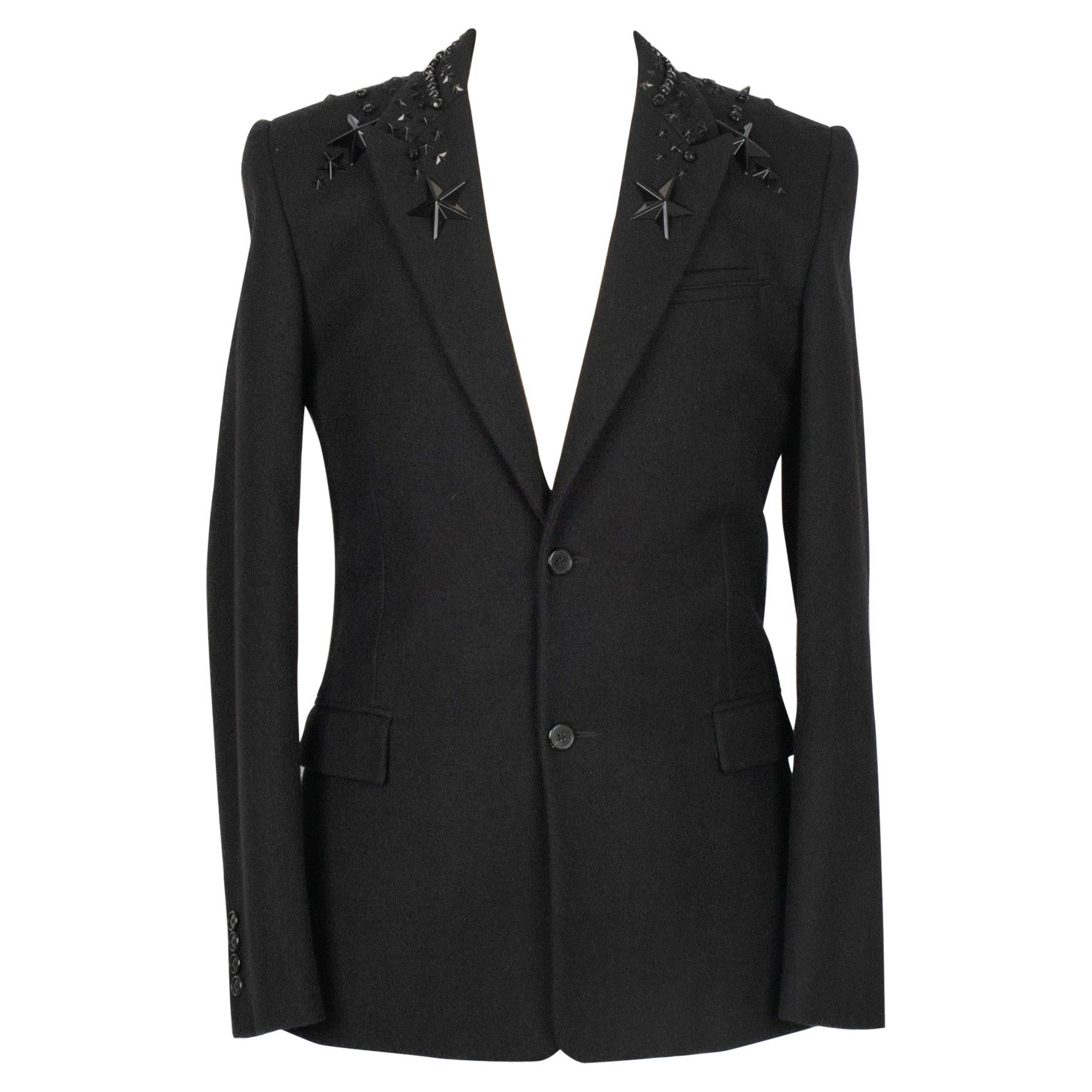Manteau mi-long en laine noire pour homme Givenchy en vente