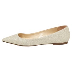 Jimmy Choo Gold Glitter Romy Ballet Flats Size 36