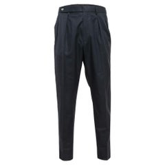 Ermenegildo Zegna Navy Blue Cotton Blend Couture Trousers XXL