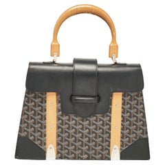Goyard Black Goyardine Coated Canvas Saigon MM Top Handle Bag