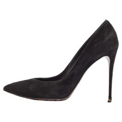 Dolce & Gabbana Black Suede Pointed Toe Pumps Size 38