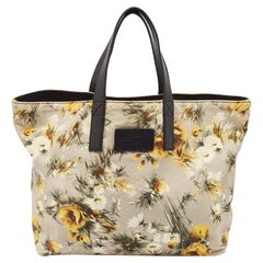 Dolce & Gabbana Beige/Multicolor Printed Canvas Shopper Tote