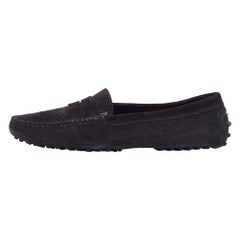 Tod's Schwarz Wildleder Gommino Slip On Loafers Größe 37,5