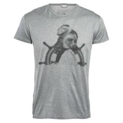 Dior Homme Grey Printed Cotton Jersey T-Shirt XS