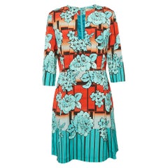 Etro - Mini robe en crêpe imprimée multicolore/bleu clair L