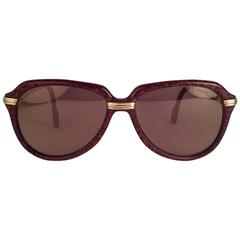 Vintage New Cartier Vitesse Brown Jaspe 58MM 18K Gold Plated Sunglasses France 