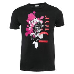 Dior Homme Black Floral Print Jersey T-Shirt XS