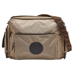 Fendi Beige Nylon FF Logo Changing Bag