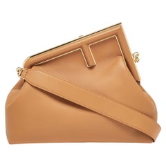 Fendi Brown Leather Medium First Shoulder Bag