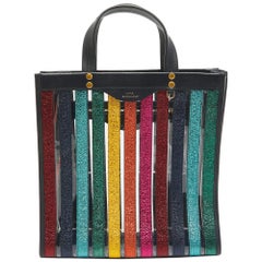 Anya Hindmarch Multicolor Leather and PVC Stripe Tote