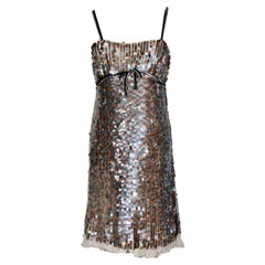 Prada Multicolored Irridized Plastic Disks Cocktail Dress