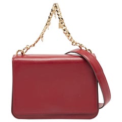 Michael Kors Red Faux Leather Flap Shoulder Bag