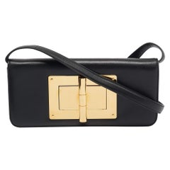 Tom Ford Black Leather Natalia Long Clutch Bag