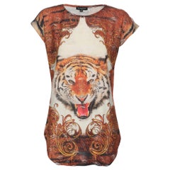 Balmain Mehrfarbiges T-Shirt aus Jersey mit Tierdruck M