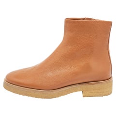 The Row Brown Leather Boris Ankle Length Boots Size 41