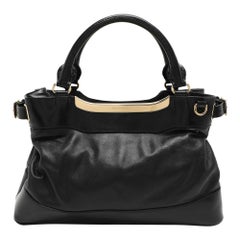 Burberry Black Leather Bridle Hepburn Tote